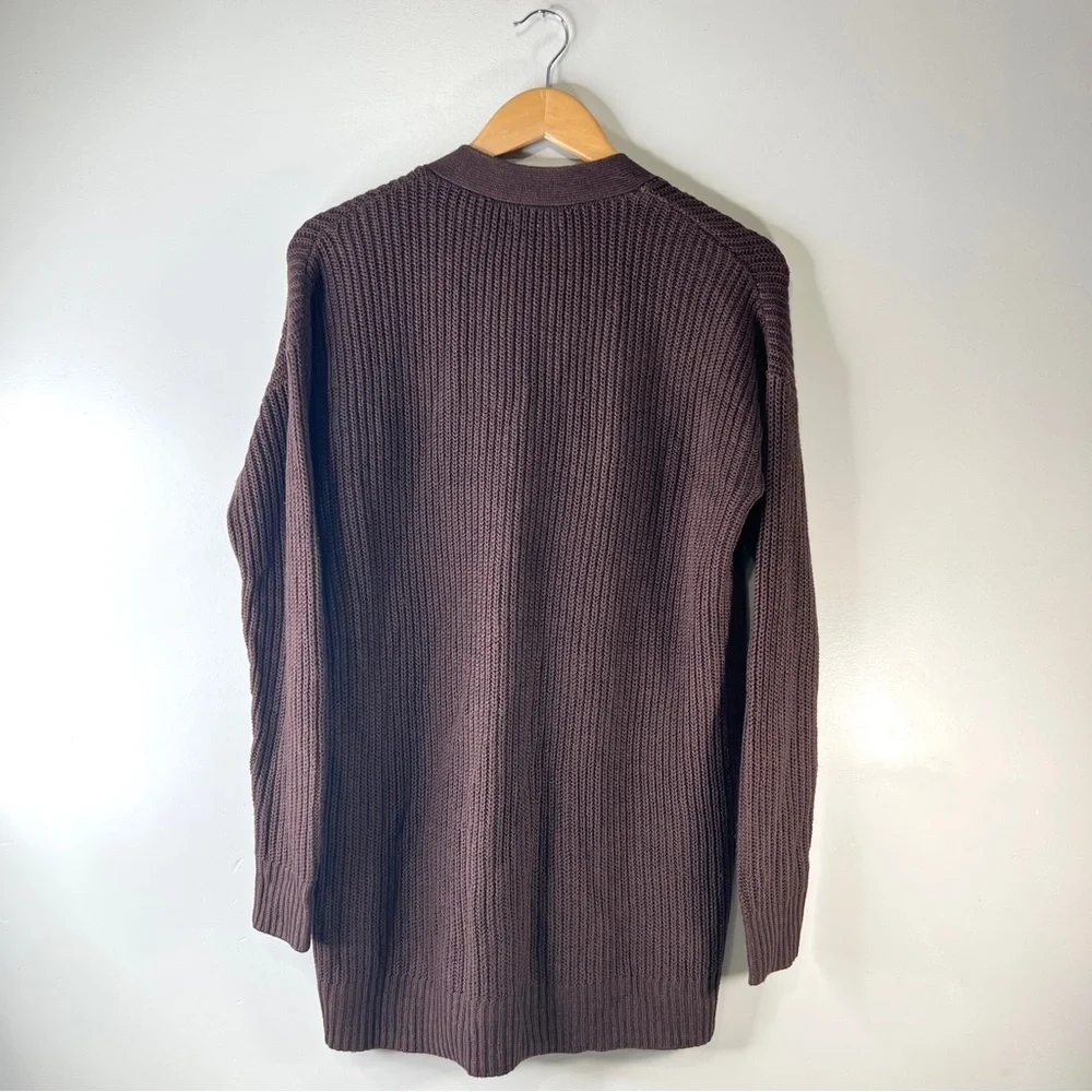 Reitmans Cardigan Brown Chunky Ribbed Knit Oversized Size Small Cottagecore - Picture 3 of 9